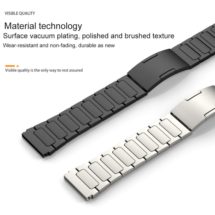 22mm Three Strains Uplift HW Buckle Titanium Metal Watch Band(Titanium Gray) - Watch Bands by PMC Jewellery | Online Shopping South Africa | PMC Jewellery