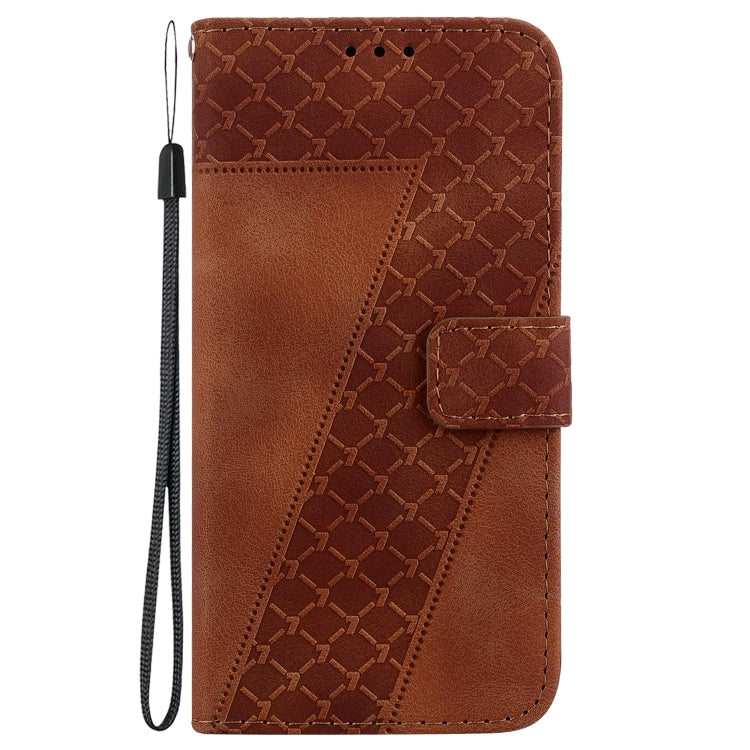 For Google Pixel 9 Pro 7-shaped Embossed Leather Phone Case(Brown) - Google Cases by PMC Jewellery | Online Shopping South Africa | PMC Jewellery | Buy Now Pay Later Mobicred