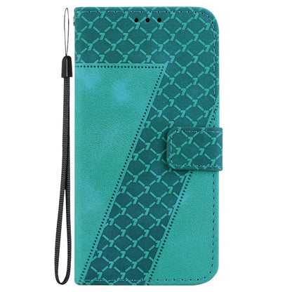 For Google Pixel 9 7-shaped Embossed Leather Phone Case(Green) - Google Cases by PMC Jewellery | Online Shopping South Africa | PMC Jewellery | Buy Now Pay Later Mobicred