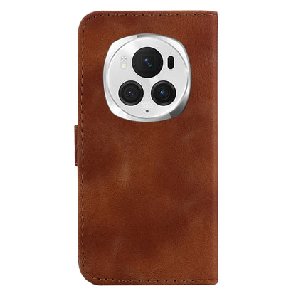 For Honor Magic6 Pro Seven-shaped Embossed Leather Phone Case(Brown) - Honor Cases by PMC Jewellery | Online Shopping South Africa | PMC Jewellery | Buy Now Pay Later Mobicred