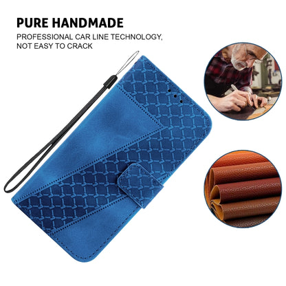 For Honor Magic6 Pro Seven-shaped Embossed Leather Phone Case(Blue) - Honor Cases by PMC Jewellery | Online Shopping South Africa | PMC Jewellery | Buy Now Pay Later Mobicred