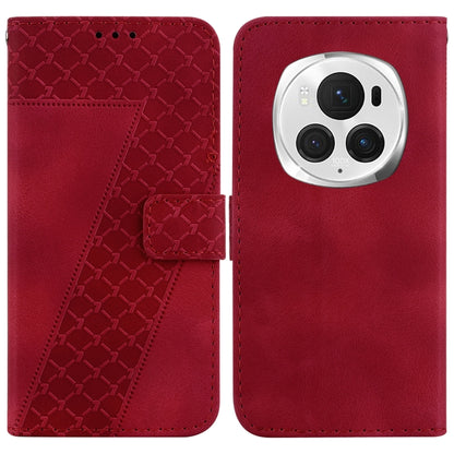 For Honor Magic6 Pro Seven-shaped Embossed Leather Phone Case(Red) - Honor Cases by PMC Jewellery | Online Shopping South Africa | PMC Jewellery | Buy Now Pay Later Mobicred