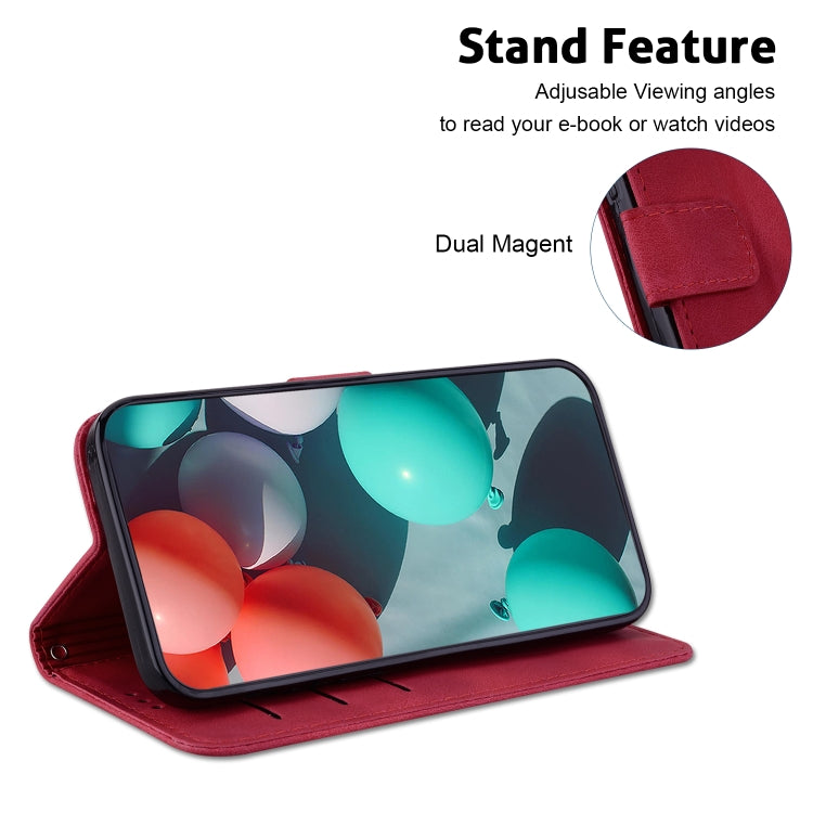 For Honor Magic6 Pro Seven-shaped Embossed Leather Phone Case(Red) - Honor Cases by PMC Jewellery | Online Shopping South Africa | PMC Jewellery | Buy Now Pay Later Mobicred