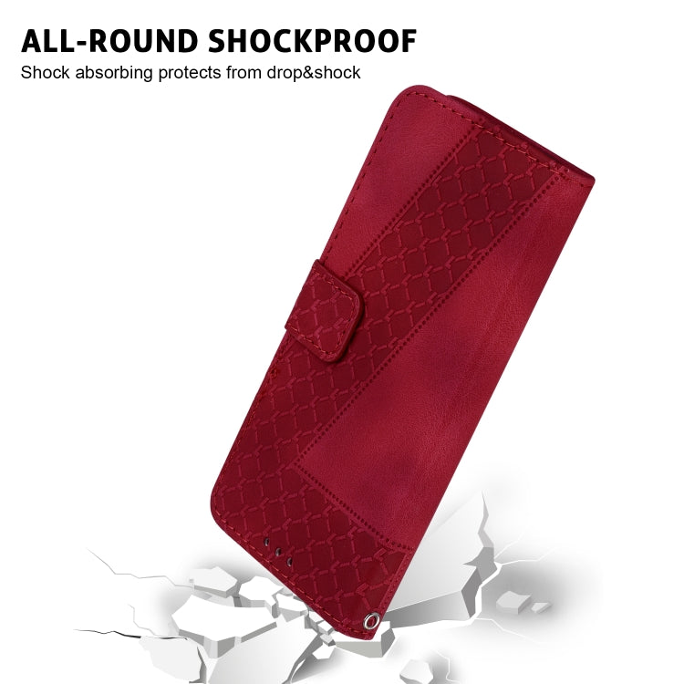 For Honor Magic6 Pro Seven-shaped Embossed Leather Phone Case(Red) - Honor Cases by PMC Jewellery | Online Shopping South Africa | PMC Jewellery | Buy Now Pay Later Mobicred