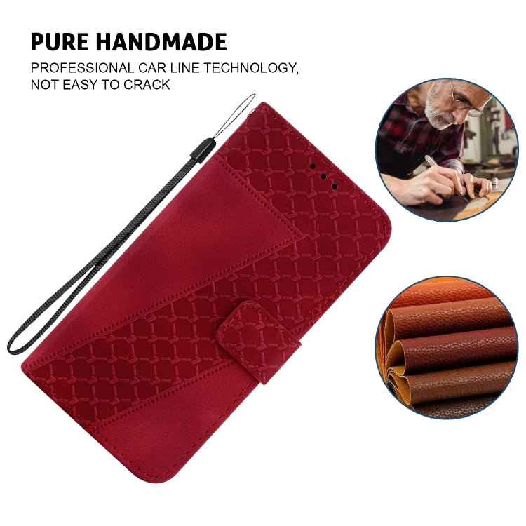 For Honor Magic6 Pro Seven-shaped Embossed Leather Phone Case(Red) - Honor Cases by PMC Jewellery | Online Shopping South Africa | PMC Jewellery | Buy Now Pay Later Mobicred