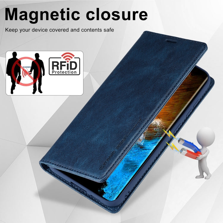 For Samsung Galaxy S24 LC.IMEEKE RFID Anti-theft Leather Phone Case(Blue) - Galaxy S24 5G Cases by LC.IMEEKE | Online Shopping South Africa | PMC Jewellery | Buy Now Pay Later Mobicred