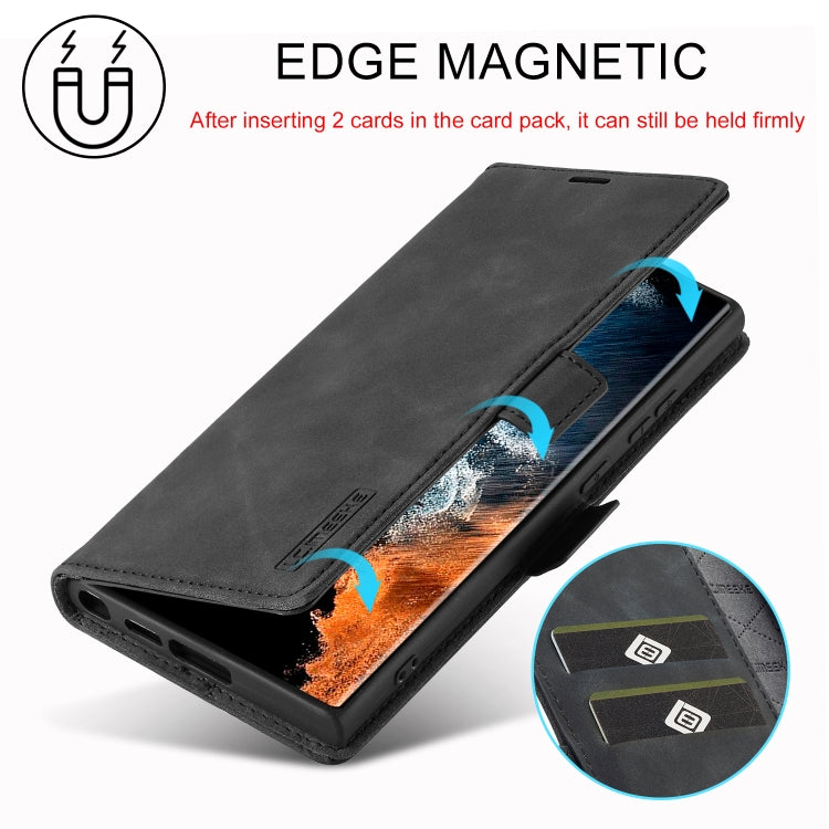 For Samsung Galaxy S24 Ultra 5G LC.IMEEKE Strong Magnetism Microfiber Leather Phone Case(Black) - Galaxy S24 Ultra 5G Cases by LC.IMEEKE | Online Shopping South Africa | PMC Jewellery | Buy Now Pay Later Mobicred