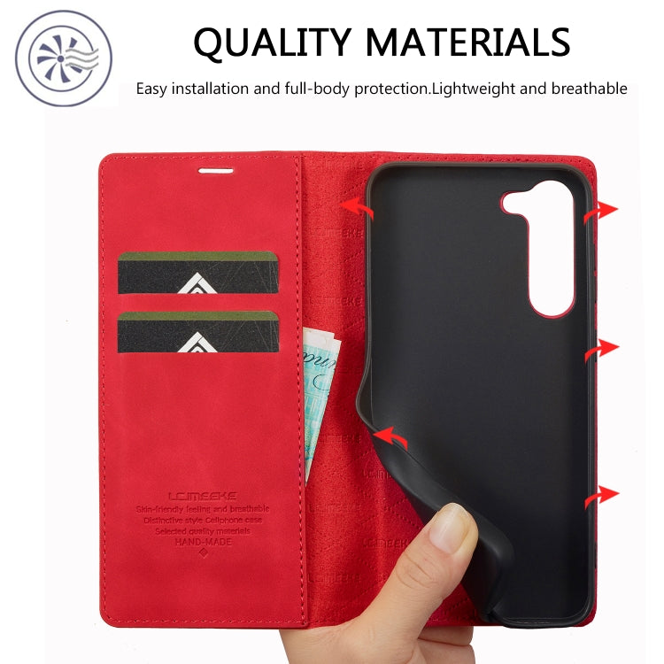 For Samsung Galaxy S24+ 5G LC.IMEEKE Strong Magnetism Microfiber Leather Phone Case(Red) - Galaxy S24+ 5G Cases by LC.IMEEKE | Online Shopping South Africa | PMC Jewellery | Buy Now Pay Later Mobicred