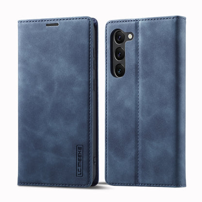 For Samsung Galaxy S24+ 5G LC.IMEEKE Strong Magnetism Microfiber Leather Phone Case(Blue) - Galaxy S24+ 5G Cases by LC.IMEEKE | Online Shopping South Africa | PMC Jewellery | Buy Now Pay Later Mobicred