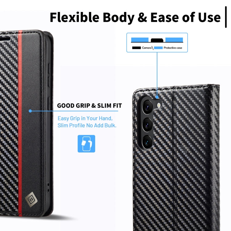 For Samsung Galaxy S24 5G LC.IMEEKE Carbon Fiber Leather Phone Case(Vertical Black) - Galaxy S24 5G Cases by LC.IMEEKE | Online Shopping South Africa | PMC Jewellery | Buy Now Pay Later Mobicred