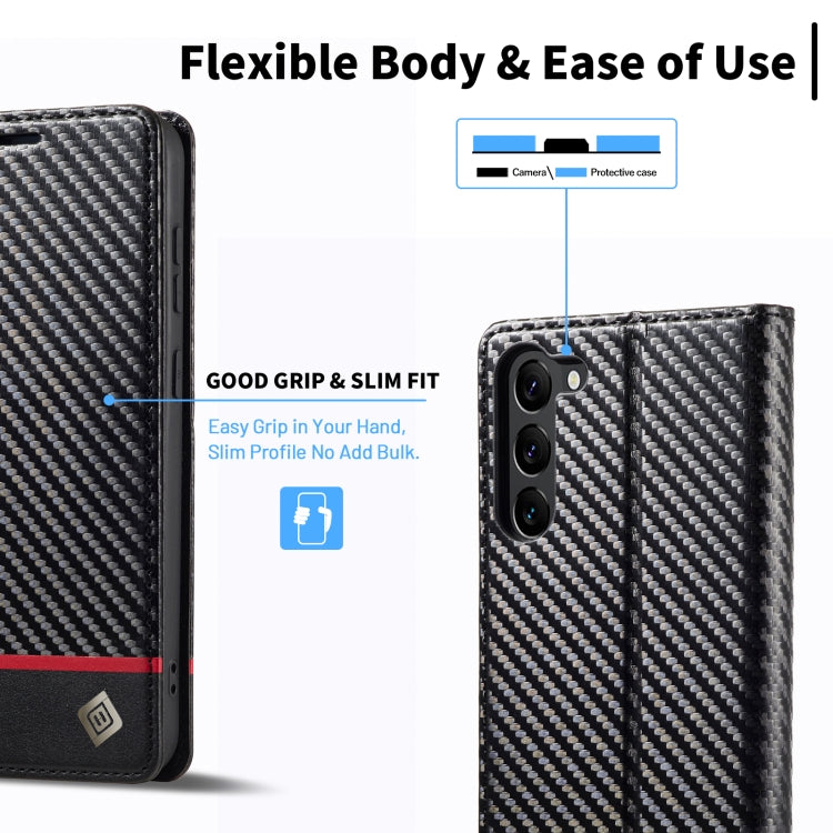 For Samsung Galaxy S24+ 5G LC.IMEEKE Carbon Fiber Leather Phone Case(Horizontal Black) - Galaxy S24+ 5G Cases by LC.IMEEKE | Online Shopping South Africa | PMC Jewellery | Buy Now Pay Later Mobicred