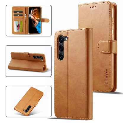 For Samsung Galaxy S24+ 5G LC.IMEEKE Calf Texture Leather Phone Case(Brown) - Galaxy S24+ 5G Cases by LC.IMEEKE | Online Shopping South Africa | PMC Jewellery | Buy Now Pay Later Mobicred