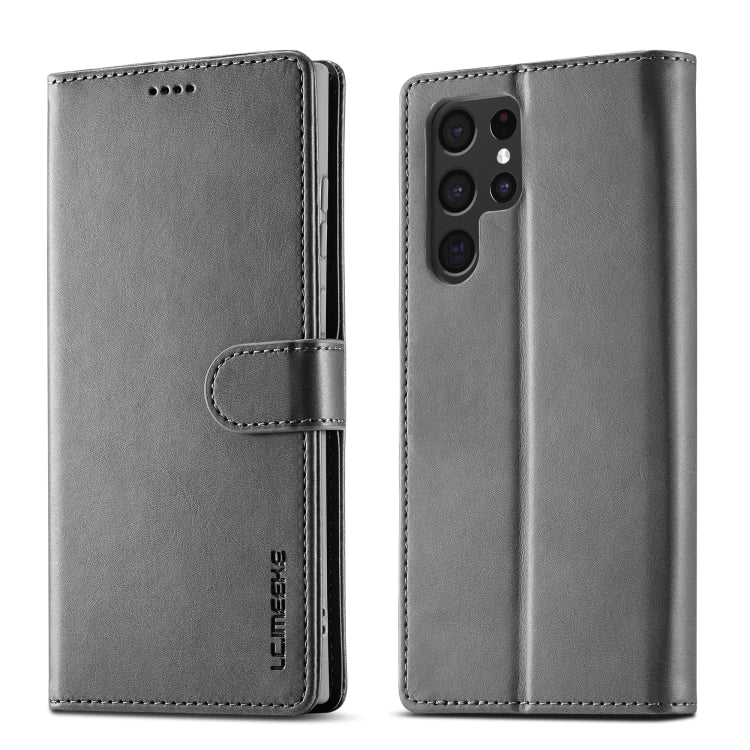 For Samsung Galaxy S24 Ultra 5G LC.IMEEKE Calf Texture Leather Phone Case(Grey) - Galaxy S24 Ultra 5G Cases by LC.IMEEKE | Online Shopping South Africa | PMC Jewellery | Buy Now Pay Later Mobicred