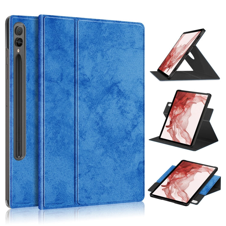 For Samsung Galaxy Tab S9 360 Rotation Stand Smart Leather Tablet Case(Blue) - Galaxy Tab S9 Cases by PMC Jewellery | Online Shopping South Africa | PMC Jewellery | Buy Now Pay Later Mobicred