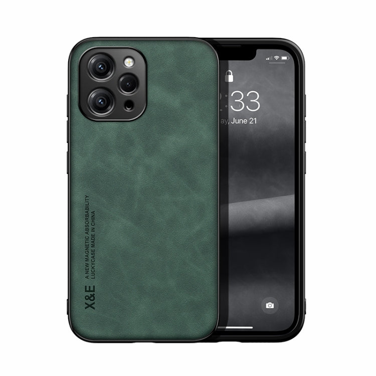 For Xiaomi Redmi 12 4G Skin Feel Magnetic Leather Back Phone Case(Green) - Xiaomi Cases by PMC Jewellery | Online Shopping South Africa | PMC Jewellery | Buy Now Pay Later Mobicred