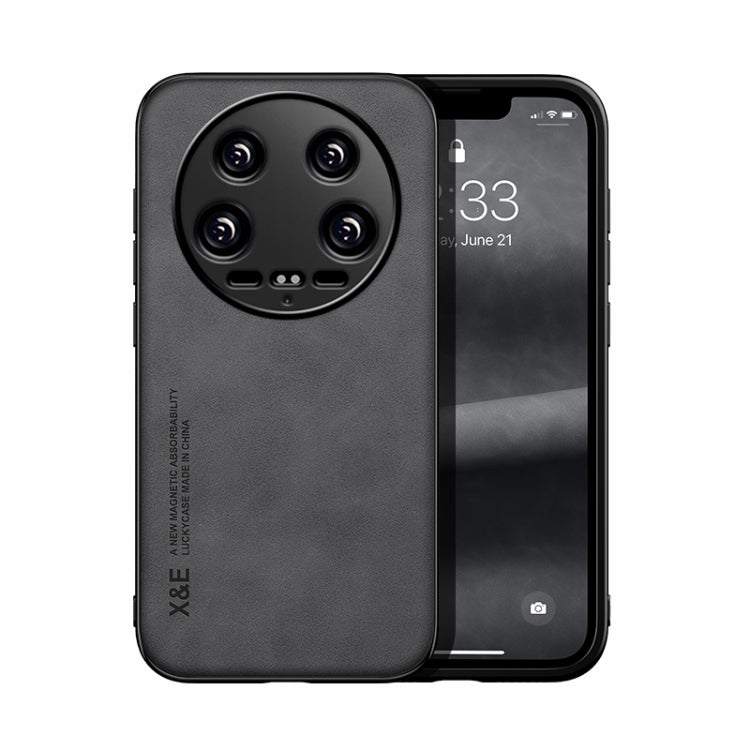 For Xiaomi 14 Ultra Skin Feel Magnetic Leather Back Phone Case(Dark Grey) - 14 Ultra Cases by PMC Jewellery | Online Shopping South Africa | PMC Jewellery | Buy Now Pay Later Mobicred