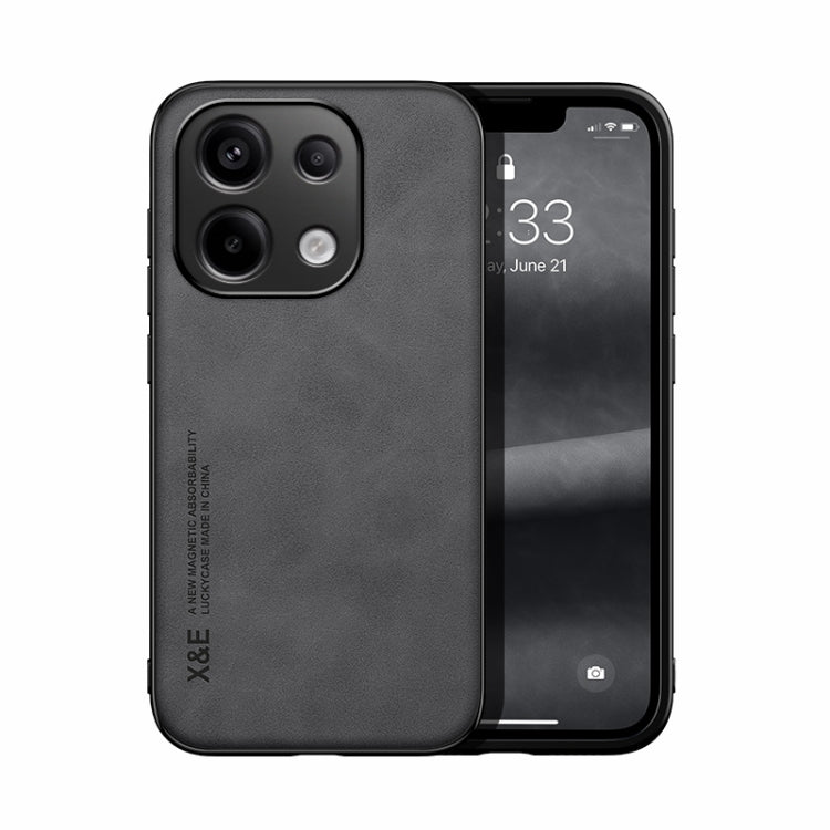 For Xiaomi Redmi Note 13 Pro 4G Skin Feel Magnetic Leather Back Phone Case(Dark Grey) - Note 13 Pro Cases by PMC Jewellery | Online Shopping South Africa | PMC Jewellery | Buy Now Pay Later Mobicred