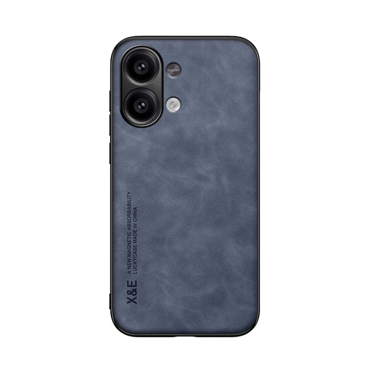 For Xiaomi Redmi Note 13 4G Skin Feel Magnetic Leather Back Phone Case(Blue) - Note 13 Cases by PMC Jewellery | Online Shopping South Africa | PMC Jewellery | Buy Now Pay Later Mobicred