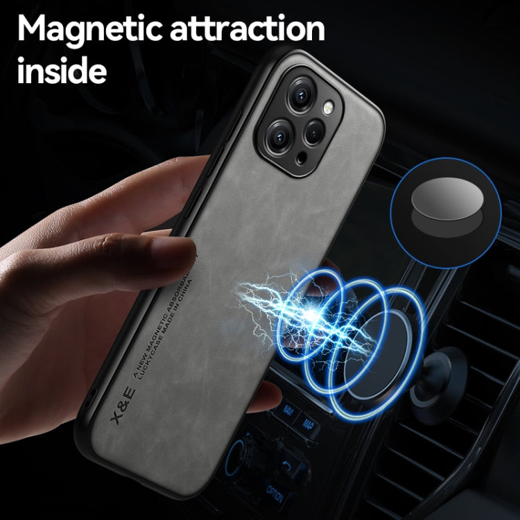 For Xiaomi Redmi Note 13 5G Skin Feel Magnetic Leather Back Phone Case(Dark Grey) - Note 13 Cases by PMC Jewellery | Online Shopping South Africa | PMC Jewellery