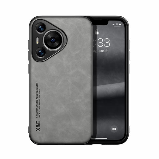 For Huawei Pura 70 Skin Feel Magnetic Leather Back Phone Case(Light Grey) - Huawei Cases by PMC Jewellery | Online Shopping South Africa | PMC Jewellery | Buy Now Pay Later Mobicred