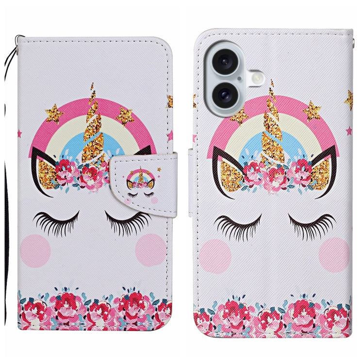 For iPhone 16 Plus 3D Colored Drawing Flip Leather Phone Case(Crown) - iPhone 16 Plus Cases by PMC Jewellery | Online Shopping South Africa | PMC Jewellery | Buy Now Pay Later Mobicred