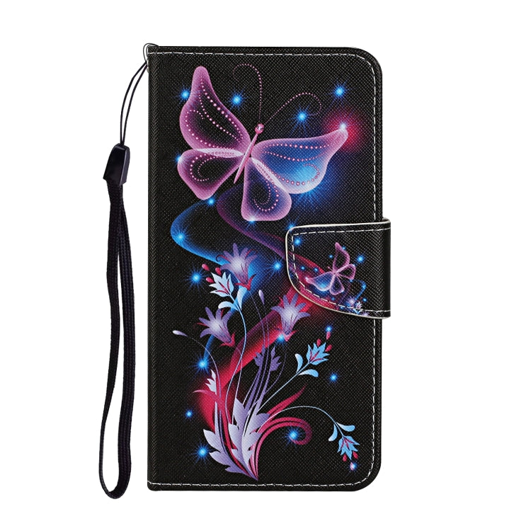 For iPhone 16 3D Colored Drawing Flip Leather Phone Case(Fluorescent Butterfly) - iPhone 16 Cases by PMC Jewellery | Online Shopping South Africa | PMC Jewellery | Buy Now Pay Later Mobicred