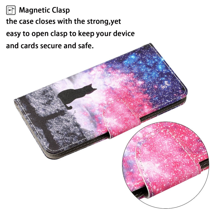 For iPhone 16 3D Colored Drawing Flip Leather Phone Case(Star Cat) - iPhone 16 Cases by PMC Jewellery | Online Shopping South Africa | PMC Jewellery | Buy Now Pay Later Mobicred