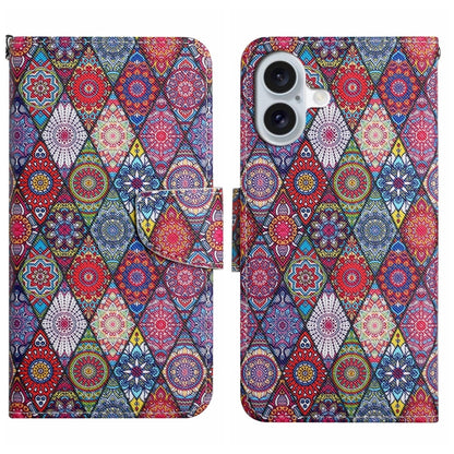 For iPhone 16 3D Colored Drawing Flip Leather Phone Case(Kaleidoscope) - iPhone 16 Cases by PMC Jewellery | Online Shopping South Africa | PMC Jewellery | Buy Now Pay Later Mobicred