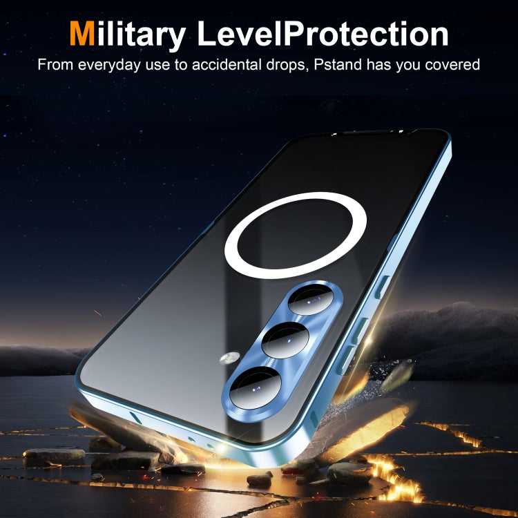 For Samsung Galaxy S24 FE 5G MagSafe Magnetic Frosted Metal Phone Case(Blue) - Galaxy S24 FE 5G Cases by PMC Jewellery | Online Shopping South Africa | PMC Jewellery | Buy Now Pay Later Mobicred