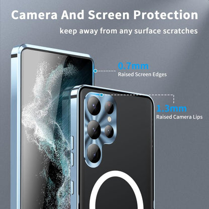 For Samsung Galaxy S25 Ultra 5G MagSafe Magnetic Frosted Metal Phone Case(Blue) - Galaxy S25 Ultra 5G Cases by PMC Jewellery | Online Shopping South Africa | PMC Jewellery | Buy Now Pay Later Mobicred