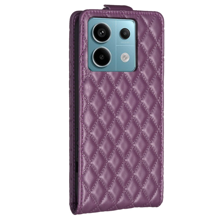 For Xiaomi Redmi Note 13 Pro 4G Global Diamond Lattice Vertical Flip Leather Phone Case(Dark Purple) - Note 13 Pro Cases by PMC Jewellery | Online Shopping South Africa | PMC Jewellery | Buy Now Pay Later Mobicred