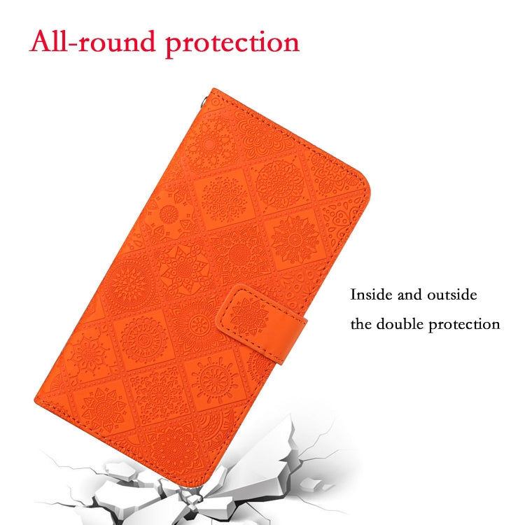 For iPhone 16 Pro Ethnic Style Embossed Pattern Leather Phone Case(Orange) - iPhone 16 Pro Cases by PMC Jewellery | Online Shopping South Africa | PMC Jewellery | Buy Now Pay Later Mobicred