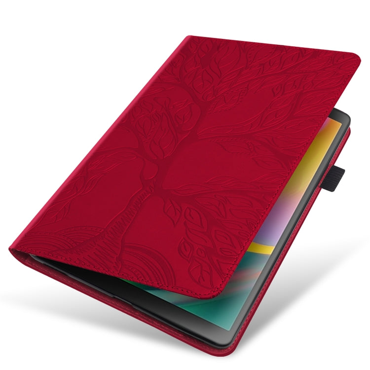 For Samsung Galaxy Tab S9 / S8 / S7 Life Tree Series Horizontal Flip Leather Tablet Case(Red) - Galaxy Tab S8 Cases by PMC Jewellery | Online Shopping South Africa | PMC Jewellery | Buy Now Pay Later Mobicred