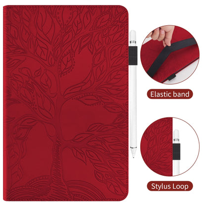 For Samsung Galaxy Tab S9 / S8 / S7 Life Tree Series Horizontal Flip Leather Tablet Case(Red) - Galaxy Tab S8 Cases by PMC Jewellery | Online Shopping South Africa | PMC Jewellery | Buy Now Pay Later Mobicred