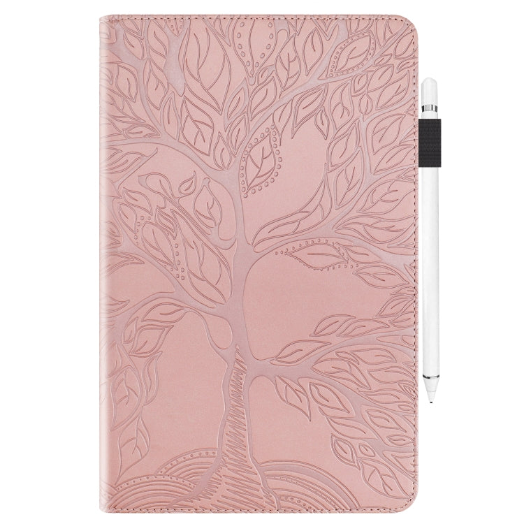 For Samsung Galaxy Tab S9 / S8 / S7 Life Tree Series Horizontal Flip Leather Tablet Case(Rose Gold) - Galaxy Tab S8 Cases by PMC Jewellery | Online Shopping South Africa | PMC Jewellery | Buy Now Pay Later Mobicred