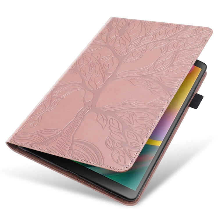 For Samsung Galaxy Tab S9 / S8 / S7 Life Tree Series Horizontal Flip Leather Tablet Case(Rose Gold) - Galaxy Tab S8 Cases by PMC Jewellery | Online Shopping South Africa | PMC Jewellery | Buy Now Pay Later Mobicred