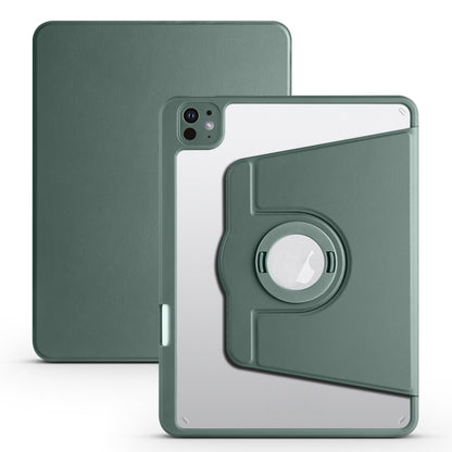 For iPad Pro 11 2024 Acrylic 360 Rotation Detachable Leather Tablet Case(Deep Green) - iPad Pro 11 2024 Cases by PMC Jewellery | Online Shopping South Africa | PMC Jewellery | Buy Now Pay Later Mobicred