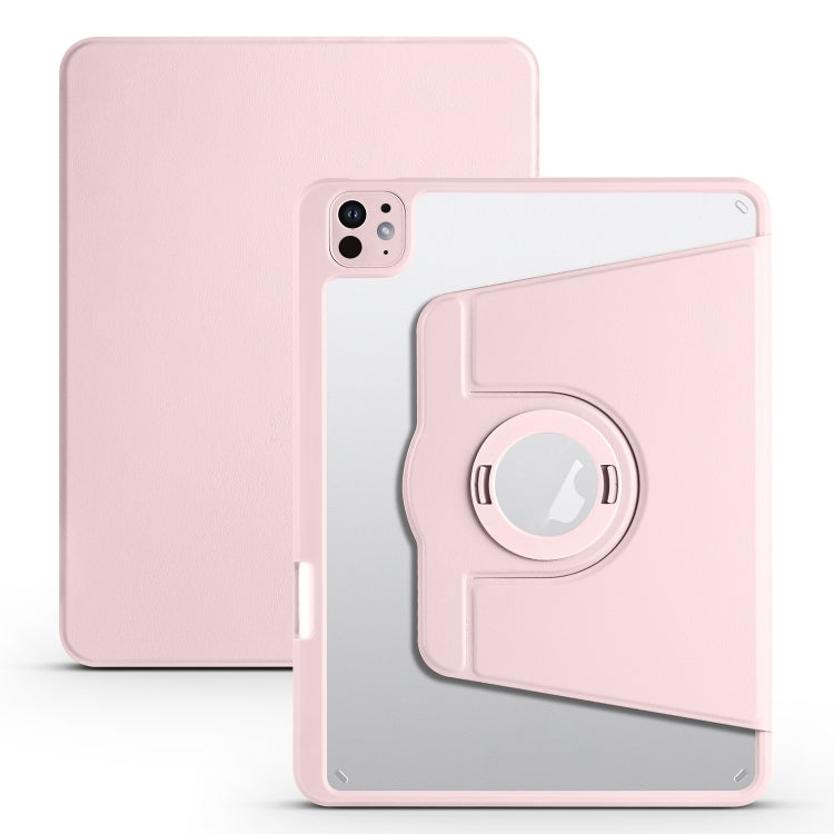 For iPad Pro 13 2024 Acrylic 360 Rotation Detachable Leather Tablet Case(Sand Pink) - iPad Pro 13 2024 Cases by PMC Jewellery | Online Shopping South Africa | PMC Jewellery | Buy Now Pay Later Mobicred