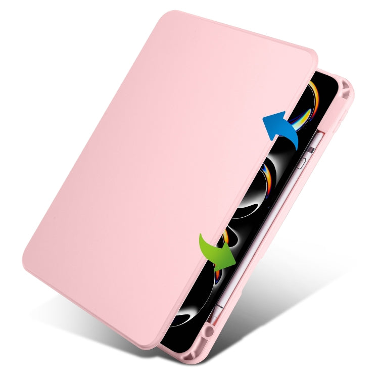 For iPad Pro 13 2024 Acrylic 360 Rotation Detachable Leather Tablet Case(Sand Pink) - iPad Pro 13 2024 Cases by PMC Jewellery | Online Shopping South Africa | PMC Jewellery | Buy Now Pay Later Mobicred