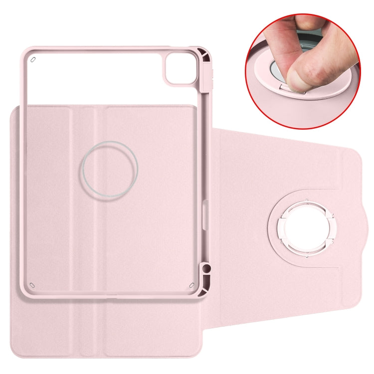 For iPad Pro 13 2024 Acrylic 360 Rotation Detachable Leather Tablet Case(Sand Pink) - iPad Pro 13 2024 Cases by PMC Jewellery | Online Shopping South Africa | PMC Jewellery | Buy Now Pay Later Mobicred