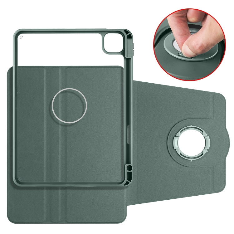 For iPad Pro 13 2024 Acrylic 360 Rotation Detachable Leather Tablet Case(Deep Green) - iPad Pro 13 2024 Cases by PMC Jewellery | Online Shopping South Africa | PMC Jewellery | Buy Now Pay Later Mobicred