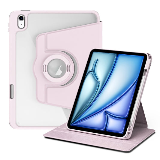 For iPad Air 13 2024 Acrylic 360 Rotation Detachable Leather Tablet Case(Sand Pink) - iPad Air 13 2024 Cases by PMC Jewellery | Online Shopping South Africa | PMC Jewellery | Buy Now Pay Later Mobicred