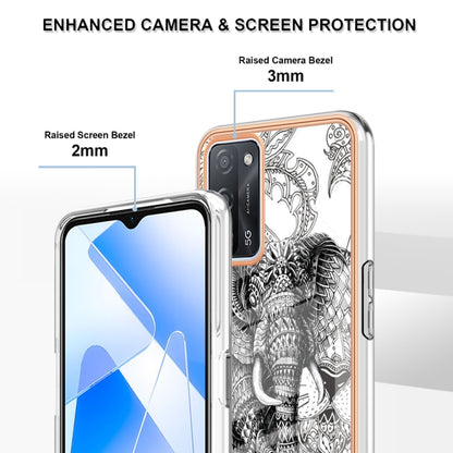 For OPPO A55 5G / A53s 5G / A54 4G Electroplating Marble Dual-side IMD Phone Case(Totem Elephant) - OPPO Cases by PMC Jewellery | Online Shopping South Africa | PMC Jewellery | Buy Now Pay Later Mobicred