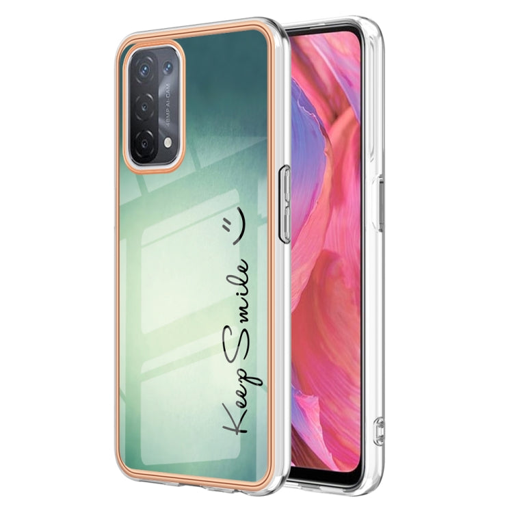 For OPPO A74 / A93 5G / A54 5G / A93s 5G Electroplating Marble Dual-side IMD Phone Case(Smile) - OPPO Cases by PMC Jewellery | Online Shopping South Africa | PMC Jewellery | Buy Now Pay Later Mobicred