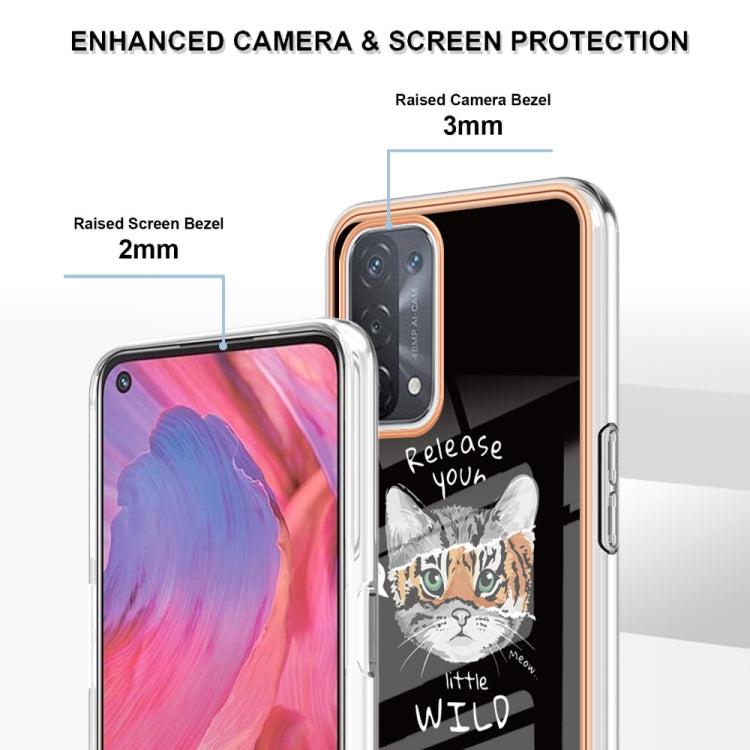 For OPPO A74 / A93 5G / A54 5G / A93s 5G Electroplating Marble Dual-side IMD Phone Case(Natural Growth) - OPPO Cases by PMC Jewellery | Online Shopping South Africa | PMC Jewellery | Buy Now Pay Later Mobicred