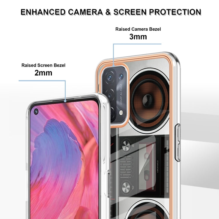 For OPPO A74 / A93 5G / A54 5G / A93s 5G Electroplating Marble Dual-side IMD Phone Case(Retro Radio) - OPPO Cases by PMC Jewellery | Online Shopping South Africa | PMC Jewellery | Buy Now Pay Later Mobicred