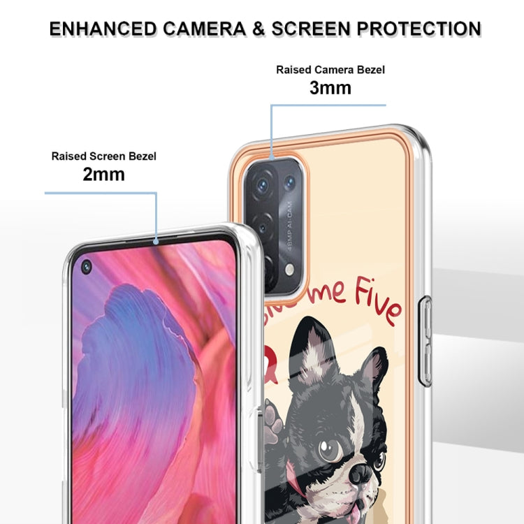 For OPPO A74 / A93 5G / A54 5G / A93s 5G Electroplating Marble Dual-side IMD Phone Case(Lucky Dog) - OPPO Cases by PMC Jewellery | Online Shopping South Africa | PMC Jewellery | Buy Now Pay Later Mobicred