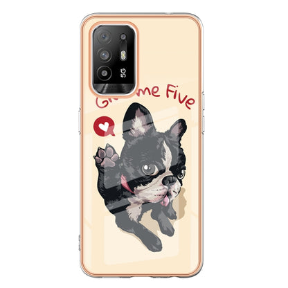 For OPPO A94 5G / A95 5G Electroplating Marble Dual-side IMD Phone Case(Lucky Dog) - OPPO Cases by PMC Jewellery | Online Shopping South Africa | PMC Jewellery | Buy Now Pay Later Mobicred