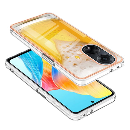 For OPPO A98 Electroplating Marble Dual-side IMD Phone Case(Draft Beer) - OPPO Cases by PMC Jewellery | Online Shopping South Africa | PMC Jewellery | Buy Now Pay Later Mobicred