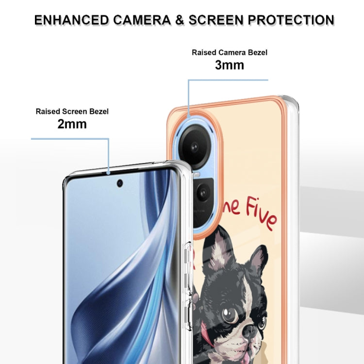 For OPPO Reno10 5G Global Electroplating Marble Dual-side IMD Phone Case(Lucky Dog) - OPPO Cases by PMC Jewellery | Online Shopping South Africa | PMC Jewellery | Buy Now Pay Later Mobicred